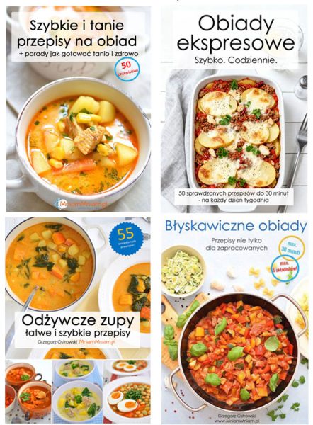 200 szybkich przepisów na obiady – pakiet 4 ebooków na każdy dzień